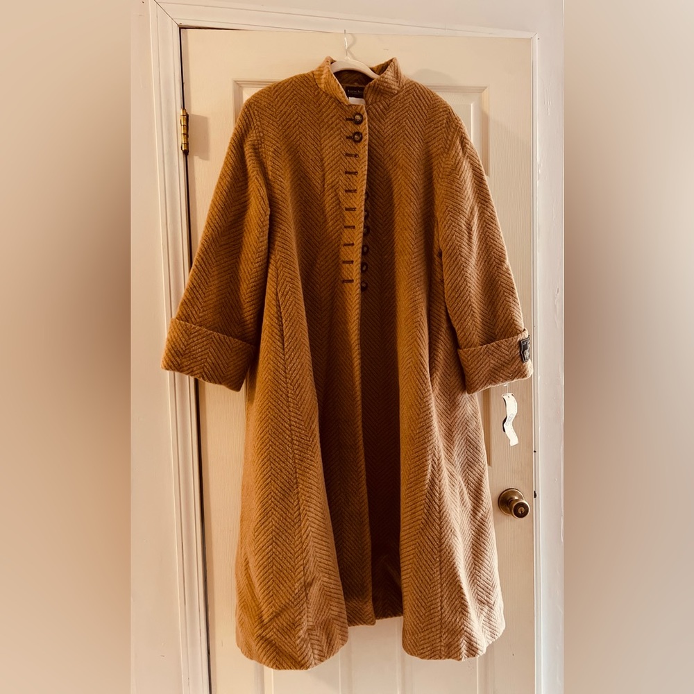 Harve Benard Tan Alpaca Wool and Alpaca Coat Authentic vintage - Picture 11 of 11